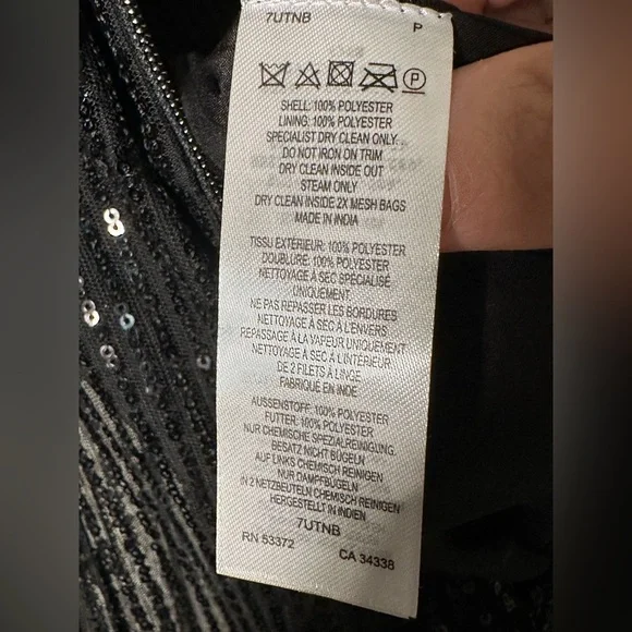 French Connection Black Sequin Jumpsuit EUC - Picture 6 of 9